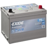 Exide Premium 75Ah 630A jobb+ Ázsia (EA754) 